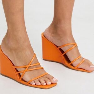 🌸TOPSHOP🌸 Rocco Strippy Heeled Wedges size 7